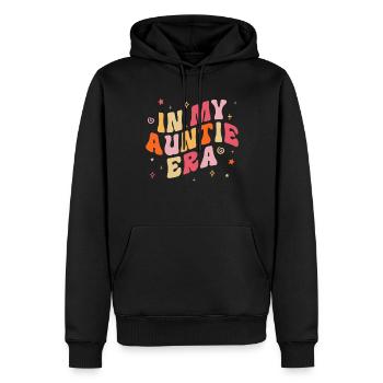 In der Ära meiner Tante Groovy Mother - Männer Premium Bio Hoodie - Schwarz - Vorne - Nico (187cm)