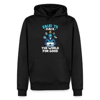 Analyste en piratage éthique Cybersécurité éthique - Sweat à capuche Premium bio Homme - noir - Devant - Nico (187cm)