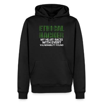 Analyste en piratage éthique Cybersécurité éthique - Sweat à capuche Premium bio Homme - noir - Devant - Nico (187cm)