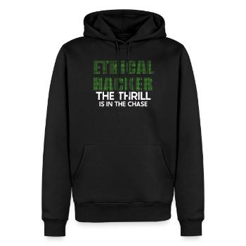 Analyste en piratage éthique Cybersécurité éthique - Sweat à capuche Premium bio Homme - noir - Devant - Nico (187cm)