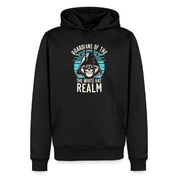 Analyste en piratage éthique Cybersécurité éthique - Sweat à capuche Premium bio Homme - noir - Devant - Nico (187cm)