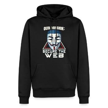 Analyste en piratage éthique Cybersécurité éthique - Sweat à capuche Premium bio Homme - noir - Devant - Nico (187cm)