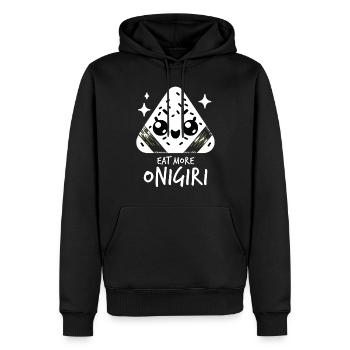 Mignon Kawaii Onigiri Japonais Rice Balls Graphique - Sweat à capuche Premium bio Homme - noir - Devant - Nico (187cm)