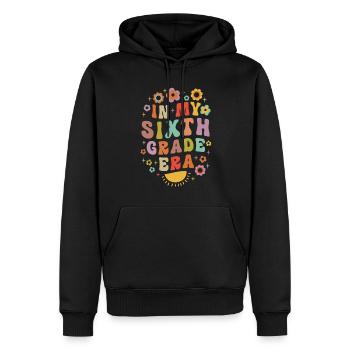 Dans mon ère de sixième année 6e année Groovy Vintage - Sweat à capuche Premium bio Homme - noir - Devant - Nico (187cm)