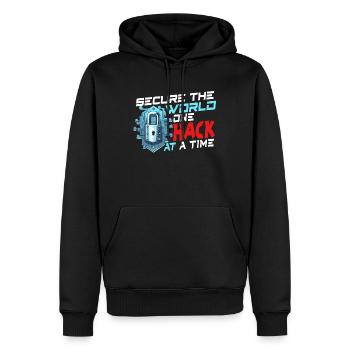 Analyste en piratage éthique Cybersécurité éthique - Sweat à capuche Premium bio Homme - noir - Devant - Nico (187cm)