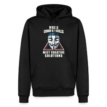 Analyste en piratage éthique Cybersécurité éthique - Sweat à capuche Premium bio Homme - noir - Devant - Nico (187cm)