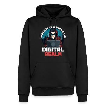 Analyste en piratage éthique Cybersécurité éthique - Sweat à capuche Premium bio Homme - noir - Devant - Nico (187cm)