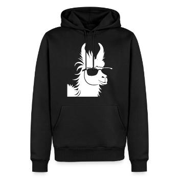 Funny Llama Wearing Sunglasses Cool Llamas - Men’s Premium Organic Hoodie - black - Front - Nico (187cm)