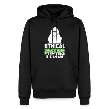 Analyste en piratage éthique Cybersécurité éthique - Sweat à capuche Premium bio Homme - noir - Devant - Nico (187cm)