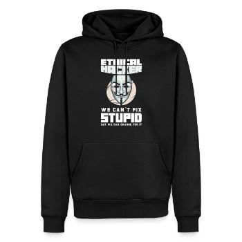 Analyste en piratage éthique Cybersécurité éthique - Sweat à capuche Premium bio Homme - noir - Devant - Nico (187cm)