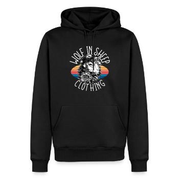 Wolf im Schafspelz, Funshirt, Wölfe, Schafe, Fun - Männer Premium Bio Hoodie - Schwarz - Vorne - Nico (187cm)