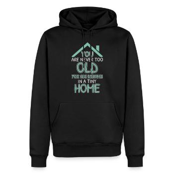 Tiny-House-Enthusiast zelebriert Einfachheit - Männer Premium Bio Hoodie - Schwarz - Vorne - Nico (187cm)