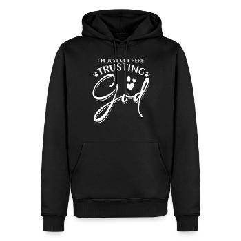 Foi en Jésus Confiance chrétienne en Dieu - Sweat à capuche Premium bio Homme - noir - Devant - Nico (187cm)