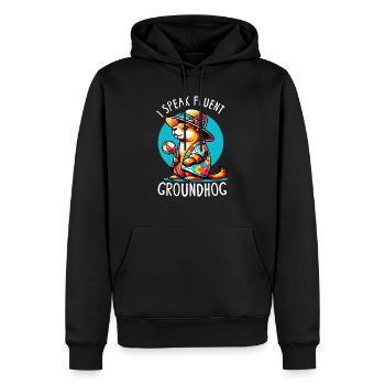 Amateurs du jour de la marmotte 2024, 2 février - Sweat à capuche Premium bio Homme - noir - Devant - Nico (187cm)