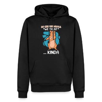 Amateurs du jour de la marmotte 2024, 2 février - Sweat à capuche Premium bio Homme - noir - Devant - Nico (187cm)