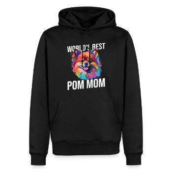 Pomeranian Pom Dog Pom-Pom - World's Best Pom Mom - Männer Premium Bio Hoodie - Schwarz - Vorne - Nico (187cm)