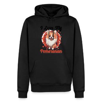 Pomeranian Pom Dog Pom-Pom - I Love my Pomeranian - Männer Premium Bio Hoodie - Schwarz - Vorne - Nico (187cm)