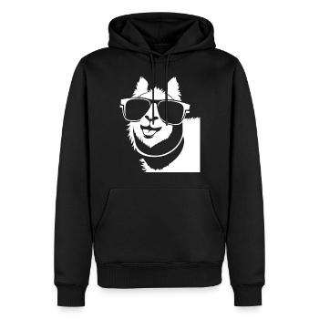 Lama drôle portant des lunettes de soleil Lamas cool - Sweat à capuche Premium bio Homme - noir - Devant - Nico (187cm)