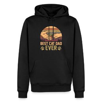 Meilleur Chat Papa Jamais Rétro Vintage Cadeau Femmes Hommes - Sweat à capuche Premium bio Homme - noir - Devant - Nico (187cm)