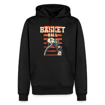 Joueur de basket-ball - Sweat à capuche Premium bio Homme - noir - Devant - Nico (187cm)