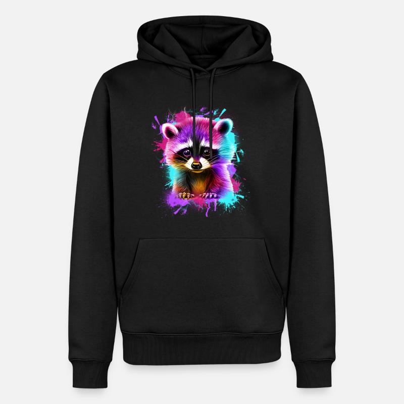 Waschbär - Männer Premium Bio Hoodie - Schwarz