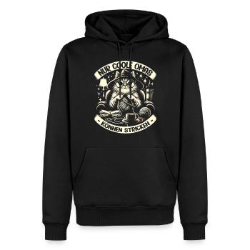Stricken Strickerin Geschenk Oma Geburtstag - Männer Premium Bio Hoodie - Schwarz - Vorne - Nico (187cm)