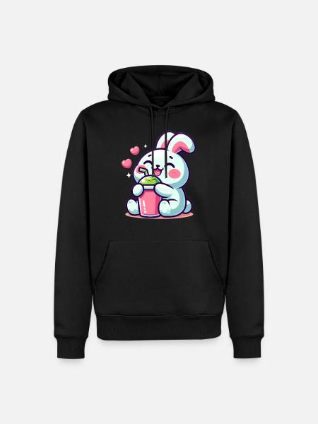 Rabbit Bubble Tea Kawaii - Men’s Premium Organic Hoodie - black