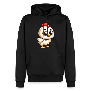 Huhn niedlich cartoonish - Männer Premium Bio Hoodie - Schwarz - Vorne - Nico (187cm)