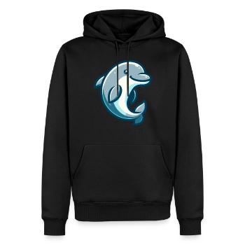 Delphin-Figur - Männer Premium Bio Hoodie - Schwarz - Vorne - Nico (187cm)