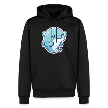 Dauphin Kawaii - Sweat à capuche Premium bio Homme - noir - Devant - Nico (187cm)