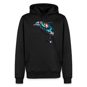 Univers de la galaxie de l’espace des dauphins - Sweat à capuche Premium bio Homme - noir - Devant - Nico (187cm)