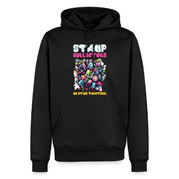 Philatelie Philatelist Briefmarke Sammeln - Männer Premium Bio Hoodie - Schwarz - Vorne - Nico (187cm)