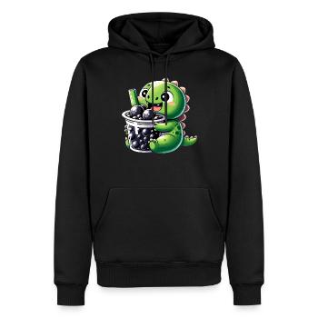 Boba Thé Dragon Kawaii - Sweat à capuche Premium bio Homme - noir - Devant - Nico (187cm)