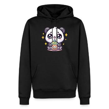 Panda Bubble Tea Boba Kawaii - Sweat à capuche Premium bio Homme - noir - Devant - Nico (187cm)