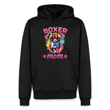 Boxer chien race animal de compagnie - Boxer maman - Sweat à capuche Premium bio Homme - noir - Devant - Nico (187cm)