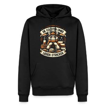 Stricken Strickerin Geschenk Oma Geburtstag - Männer Premium Bio Hoodie - Schwarz - Vorne - Nico (187cm)