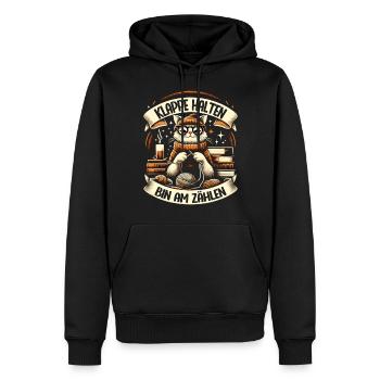 Stricken Strickerin Geschenk Wolle Geburtstag - Männer Premium Bio Hoodie - Schwarz - Vorne - Nico (187cm)