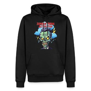 Zombie mode activated, Fun, Fun, Humor, Funny, - Men’s Premium Organic Hoodie - black - Front - Nico (187cm)