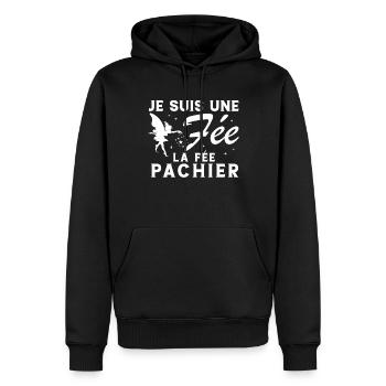 Je suis une fée la fée pachier Cadeau Humoristique - Sweat à capuche Premium bio Homme - noir - Devant - Nico (187cm)