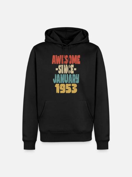 Awesome January 1953 - Men’s Premium Organic Hoodie - black