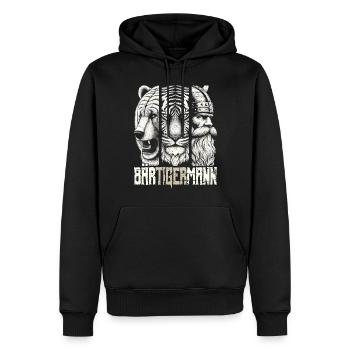 Bärtigermann Bär Tiger Mann Geschenk Bart Sprüche - Männer Premium Bio Hoodie - Schwarz - Vorne - Nico (187cm)