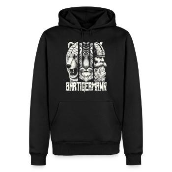 Bärtigermann Bär Tiger Mann Geschenk Bart Sprüche - Männer Premium Bio Hoodie - Schwarz - Vorne - Nico (187cm)