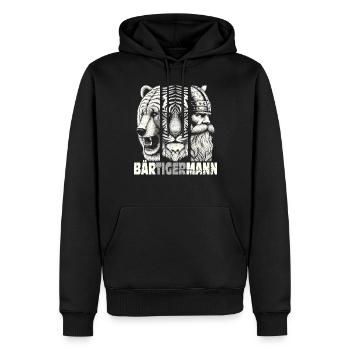 Bärtigermann Bär Tiger Mann Geschenk Bart Sprüche - Männer Premium Bio Hoodie - Schwarz - Vorne - Nico (187cm)