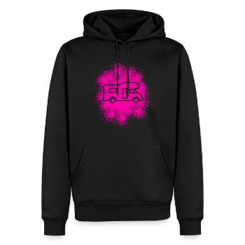 Camping-car Alcôve - Sweat à capuche Premium bio Homme - noir - Devant - Nico (187cm)