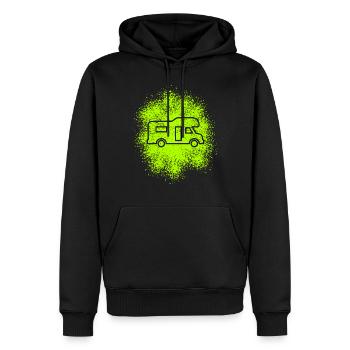 Camping-car Alcôve - Sweat à capuche Premium bio Homme - noir - Devant - Nico (187cm)