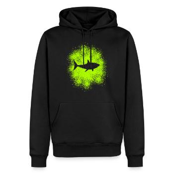 Requin requin dans l’océan - Sweat à capuche Premium bio Homme - noir - Devant - Nico (187cm)