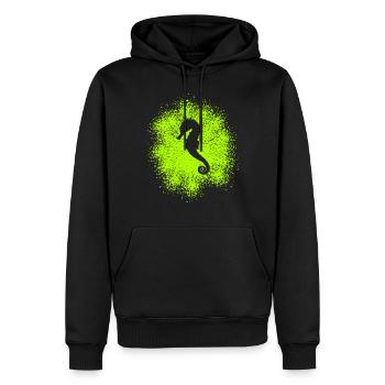 Seepferdchen - Männer Premium Bio Hoodie - Schwarz - Vorne - Nico (187cm)