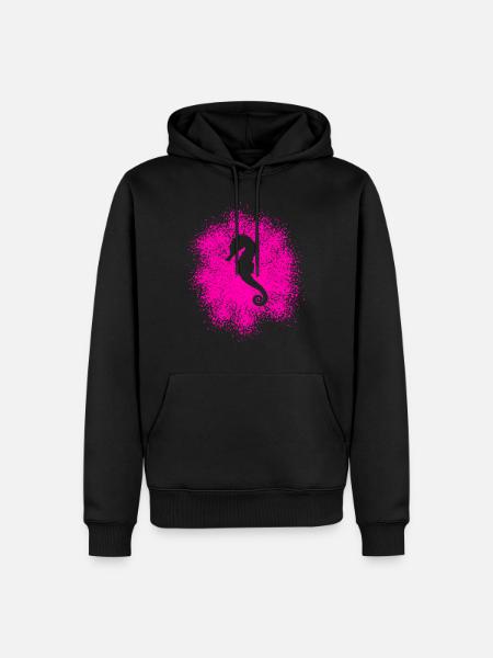Seepferdchen - Männer Premium Bio Hoodie - Schwarz