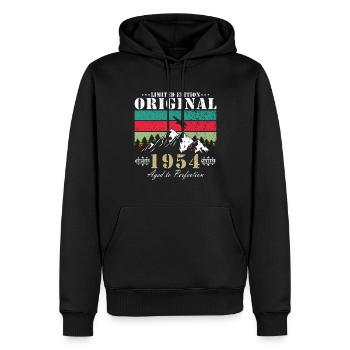 Original 1954 Retro Vintage Vintage Cumpleaños - Sudadera con capucha prémium ecológica para hombre - negro - delante - Nico (187cm)
