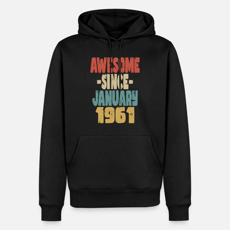 Fantastischer Januar 1961 - Männer Premium Bio Hoodie - Schwarz